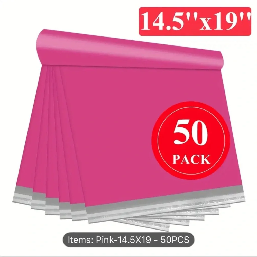 Poly Mailer Hot Pink Polymailer Bundle of 50 NWOT (14.5” x 19”) Seller Supplies